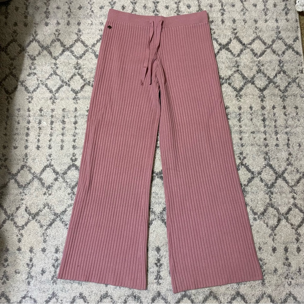 BKE Ribbed Boot Cut Pants in Dusty Rose